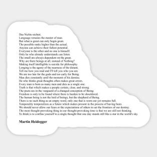 Martin Heidegger Quotes Sticker